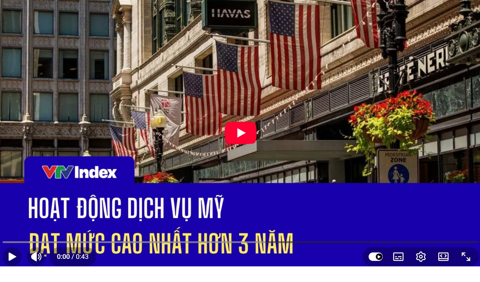 Hoạt động dịch vụ Mỹ đạt mức cao nhất hơn 3 năm